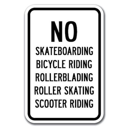 Signmission Safety Sign, 12 in Height, Aluminum, 18 in Length, No Skateboarding - NS2 A-1218 No Skateboarding - NS2